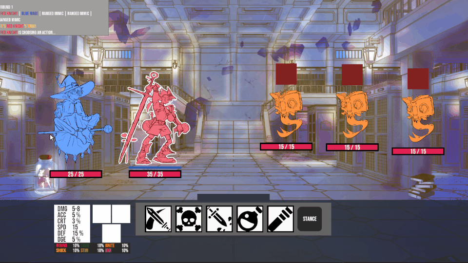 Abilities applying damage and conditions in combat